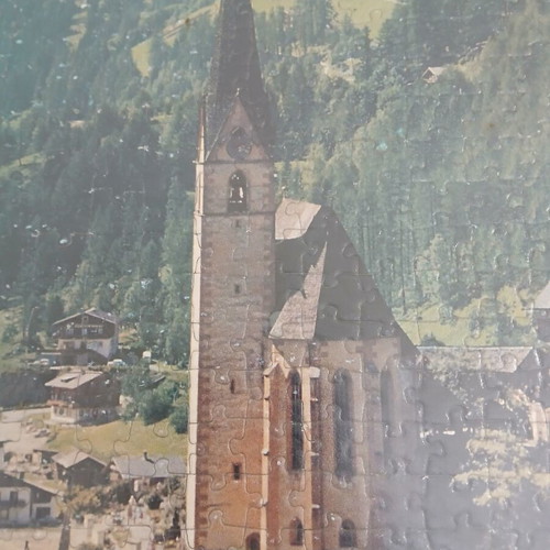 Puzzle with frame like new, alpine landscape theme