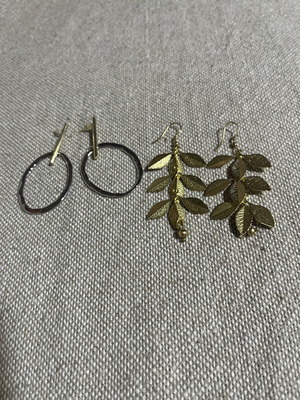 Ethnic ASOS earrings, gold and silver, set of two