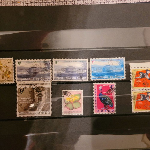 Congo stamps, set of 9 pieces