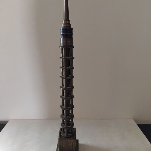 Cairo Tower vintage souvenir used, brass miniature from 1960s
