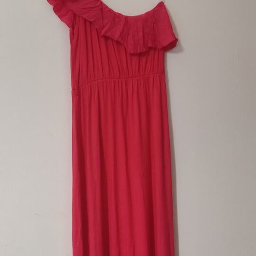 Summer maxi dress small pink viscose like new Anel