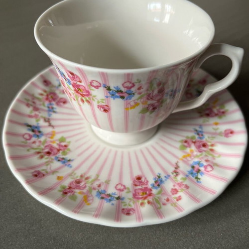 Porcelain cup with saucer used