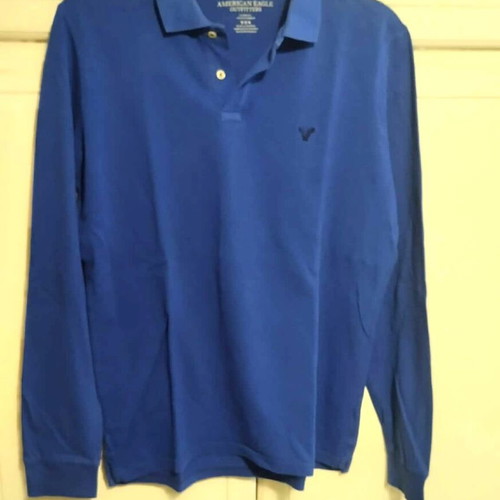 American Eagle long-sleeve polo shirt blue size M used
