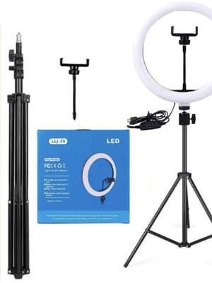 Ring light led 36cm 14” καινούργιο με τρίποδο δαπέδου και βάση για κινητό