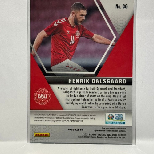Panini Mosaic Uefa Euro Henrik Dalsgaard #36 Silver Mosaic Prizm card new