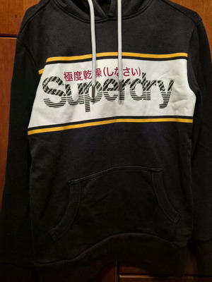 Superdry Μπλούζα φούτερ με κουκούλα μπλε σαν καινούργιο