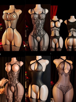 Sexy lingerie set of 6 pieces black, new