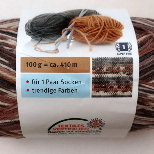 Sockenwolle knitting yarn set of 5, wool blend for socks