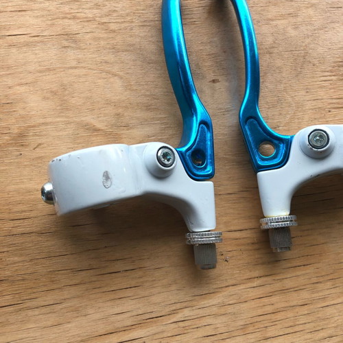 Brake levers for BMX bike blue metallic new
