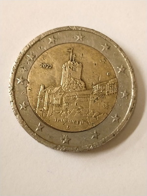 2 Euro Commemorative Coin Used With Production Defect From Germany 2022