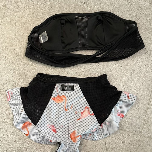 Chic Mess Flamingo Bikini with Ruffles like new
