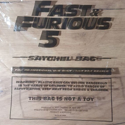 Fast & Furious 5 Shoulder Bag new, collectible, black