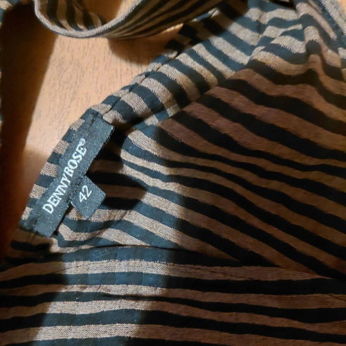 Long tight dress with brown and black stripes like new, size L