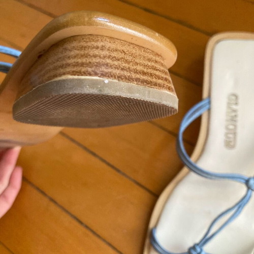 Sandals with turquoise leather straps like new, size 38