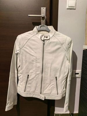 Soul Rebel women's leather biker jacket used, white, size XL