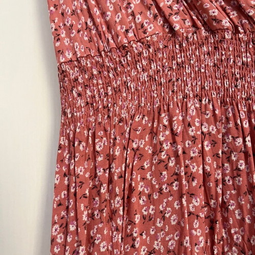 Dress M-L short sleeve floral like new, pink