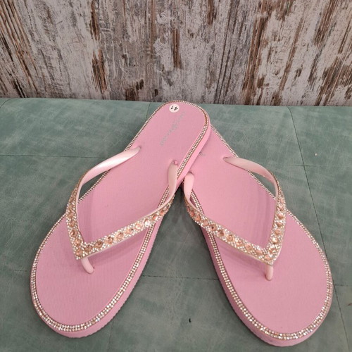 Flip-flops with rhinestones pink Hot Sand new