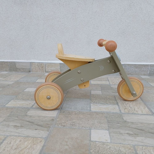 Little Dutch wooden tricycle used, olive color