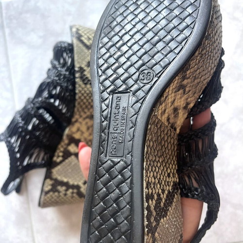 Pons Quintana leather platform sandals, animal print, size 38