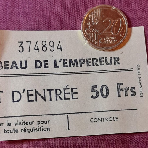 French vintage collectible ticket Tombeau de l'Empereur 1920-1940 like new