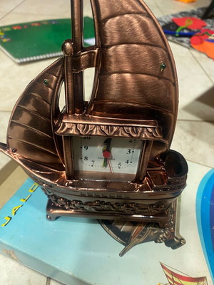 Vintage decorative ship clock with box new