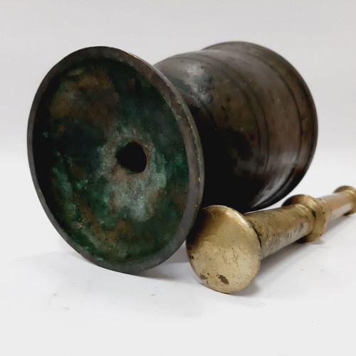Antique Greek Brass Mortar and Pestle used, vintage kitchen decor