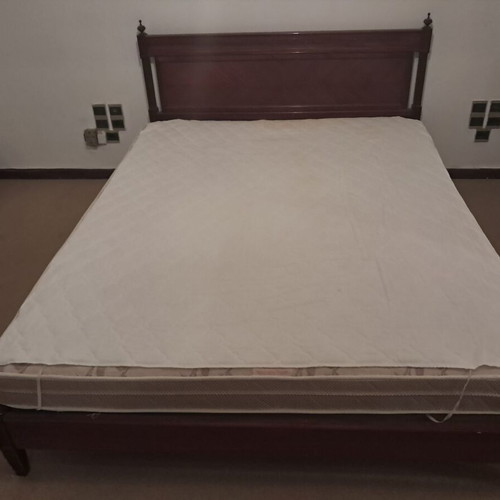 Double solid wood bed frame used, 1980s, 160x216 cm