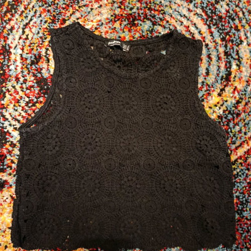 Stradivarius knit crop top no Small like new, black