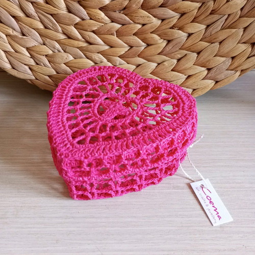 Handmade knitted heart box new with surprise gift