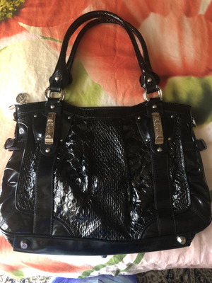 Shoulder bag Silvio Tossi of Switzerland black patent leather like new