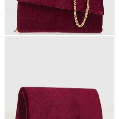 Verde burgundy velvet crossbody bag new with tags