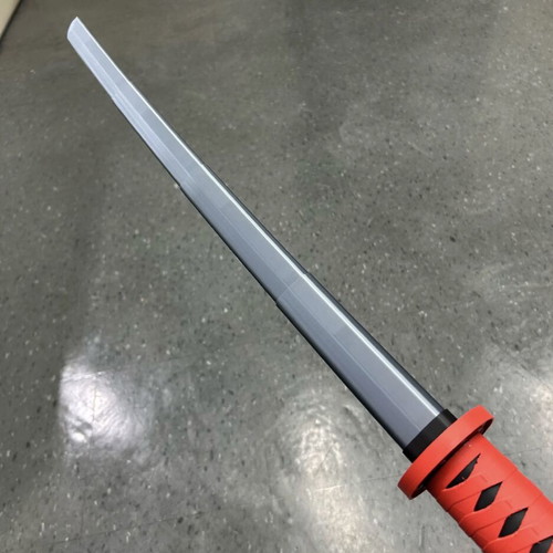 3D printed folding katana toy, 82cm, red and black design
