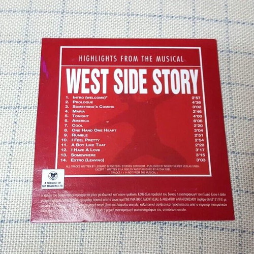 West Side Story CD used, highlights from the musical