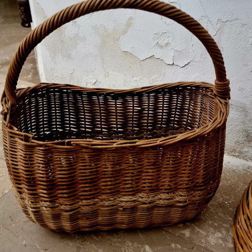 Handmade baskets used, two large and one smaller