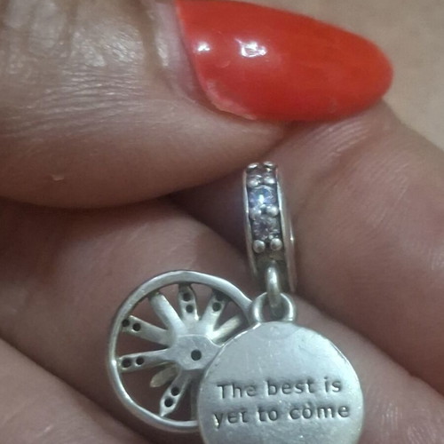 Pandora charm 'The Best Is Yet to Come' firework with zirconia stones