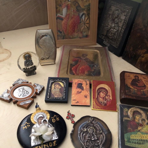 Religious icons and items used, package