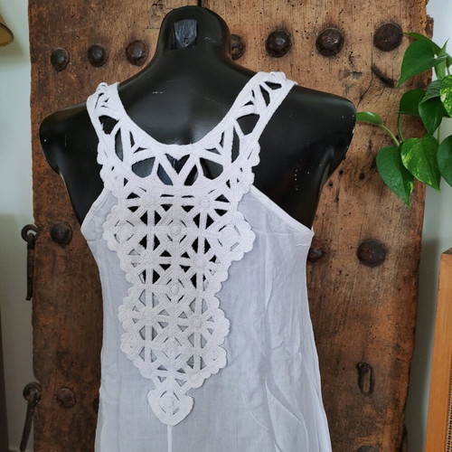 Boho white crochet top/dress like new, summer tunic