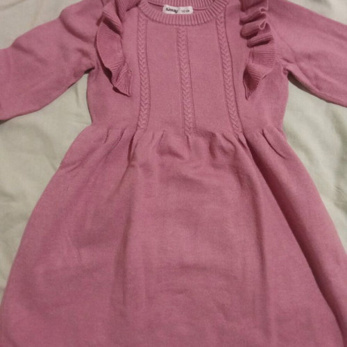 Sinsay pink dress 122 cm like new with short sleeves