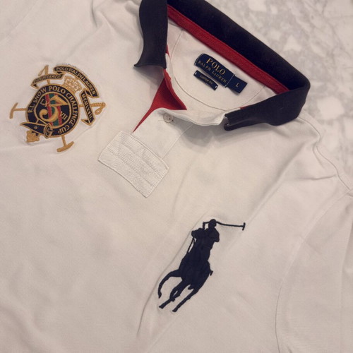 Polo Ralph Lauren Snow Polo Challenge shirt size L used, white