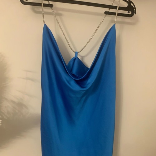 Satin top with rhinestones like new