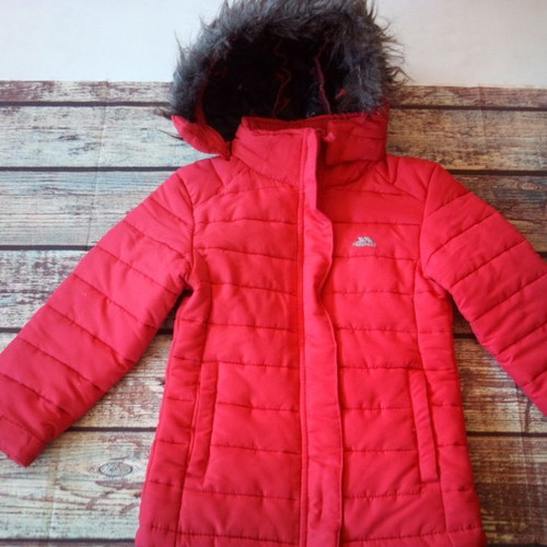 Trespass kids jacket used, red, size 3/4 years