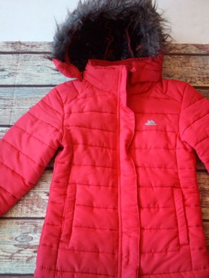 Trespass kids jacket used, red, size 3/4 years