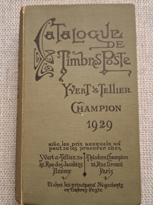 Catalogue de Timbres-Poste Yvert & Tellier Champion 1929
