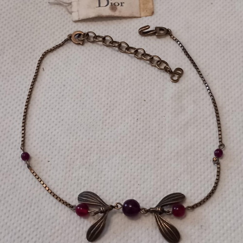 Christian Dior necklace authentic new beige