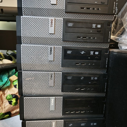 Dell Optiplex 390 desktop computers used, pack of 6, Intel Core i3, 8GB RAM