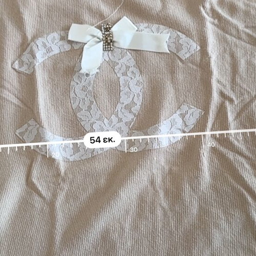 Beige T-shirt with lace details and bow, romantic Coquette style top