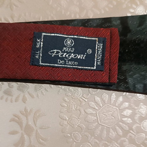 Silk wide men's belt used, burgundy