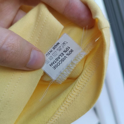 Yellow T-shirt with Bows and Crystals by Danilo like new, size S
