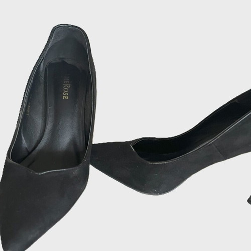 Heels size 39 like new synthetic suede with natural fox fur