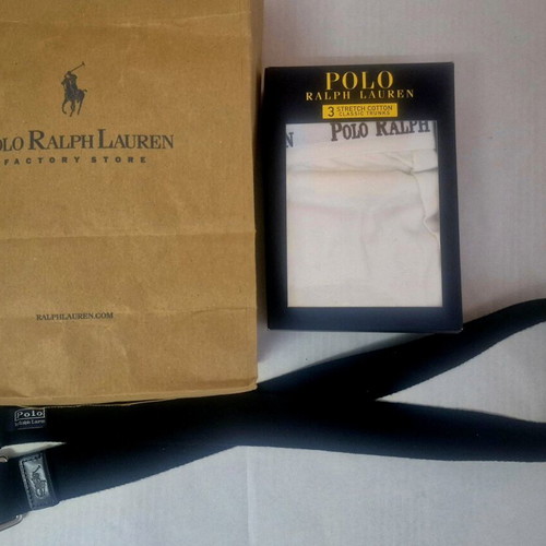 Polo Ralph Lauren boxer set of 3 white, new with belt gift